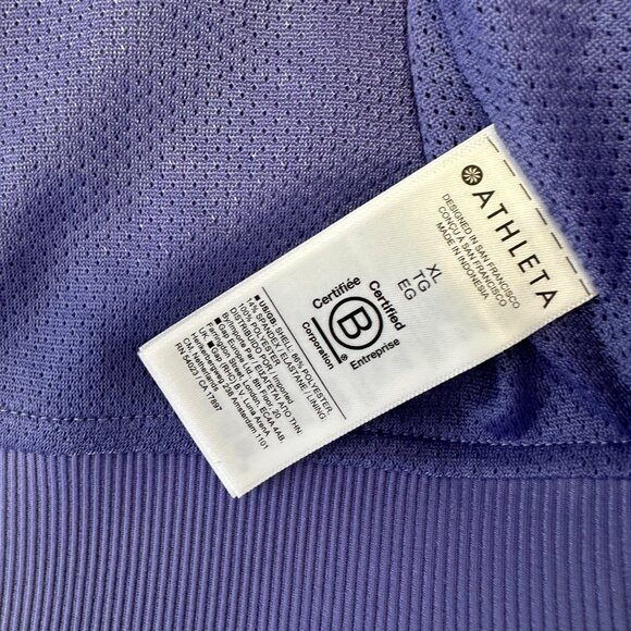 Athleta Brooklyn Bomber Jacket Size XL NWT Purple Geometric Mesh Lined Casual - Picture 7 of 11